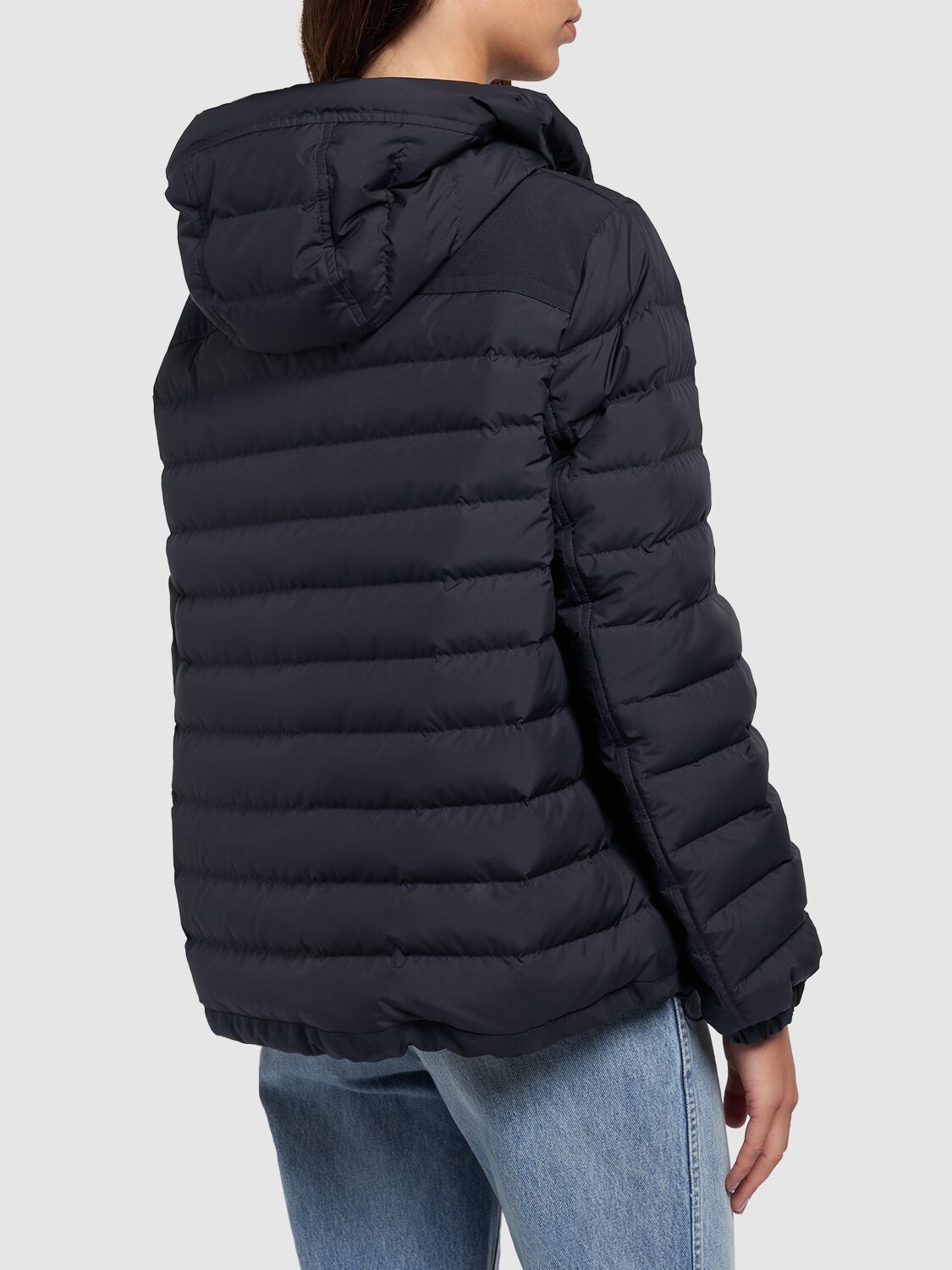 Shop Moncler Tech Down Jacket In Navy