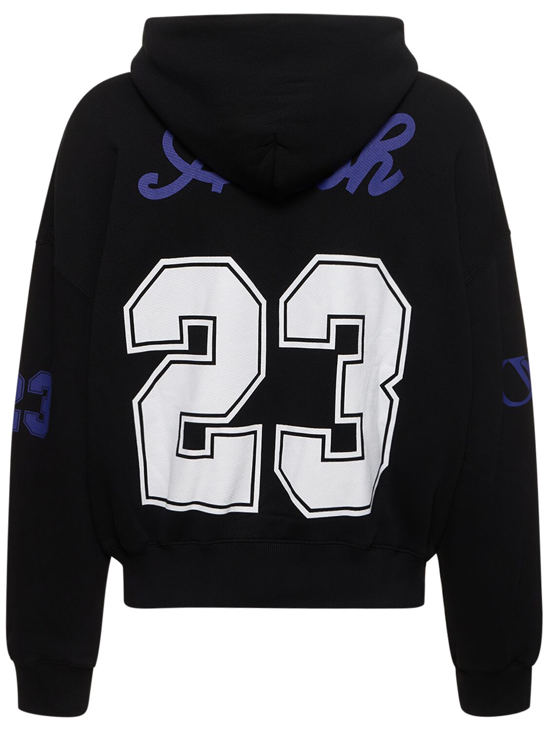 Shop Off-white Football Over Cotton Hoodie In Black