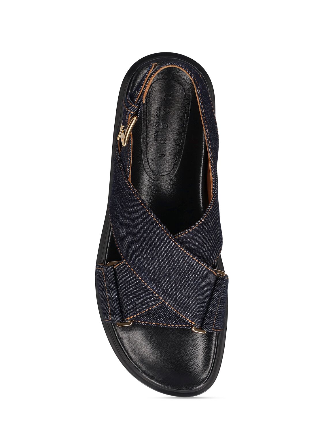 Shop Marni 20mm Fussbett Denim Sandals