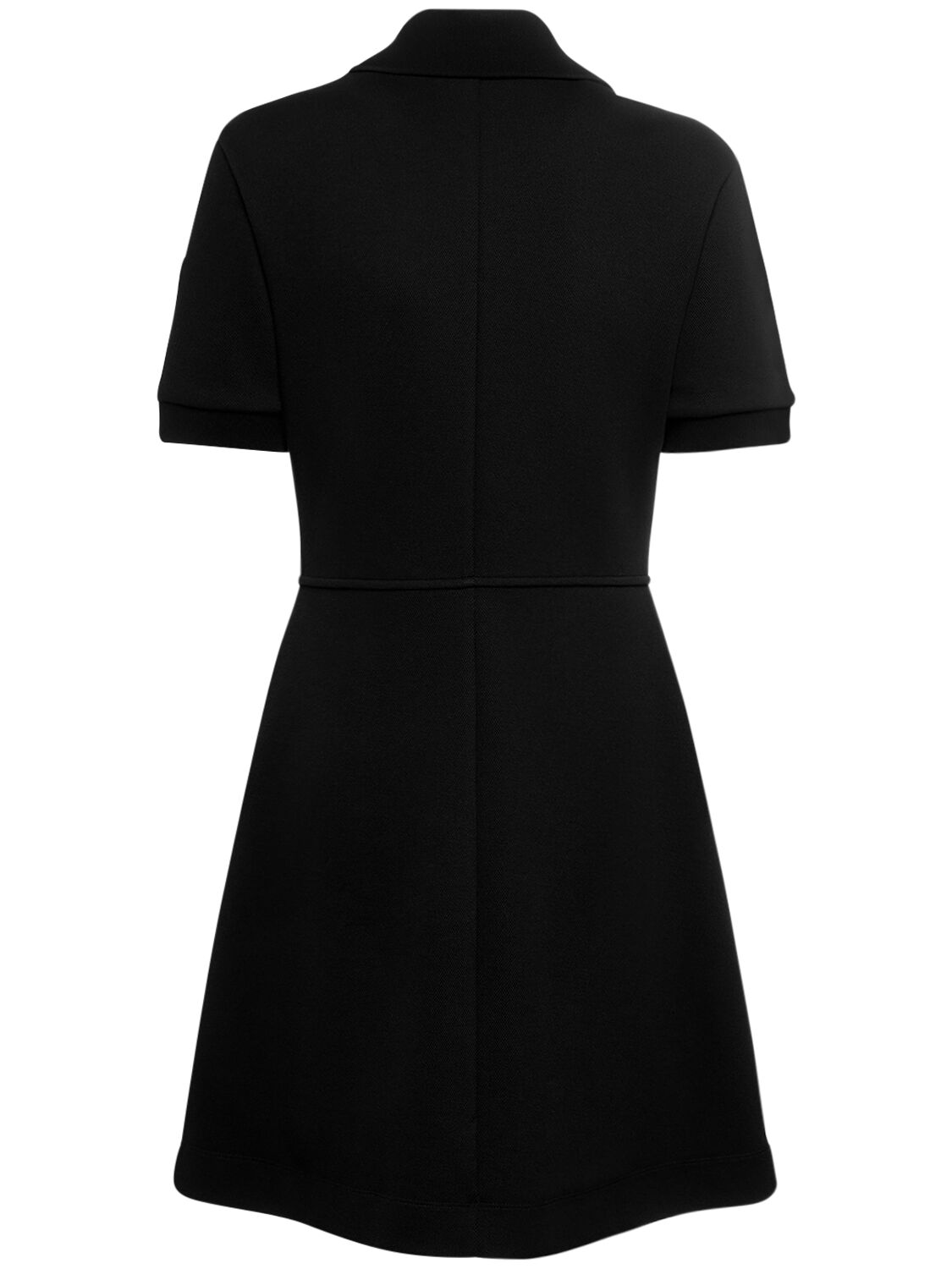 Shop Moncler Stretch Cotton Blend Piquet Polo Dress In Black