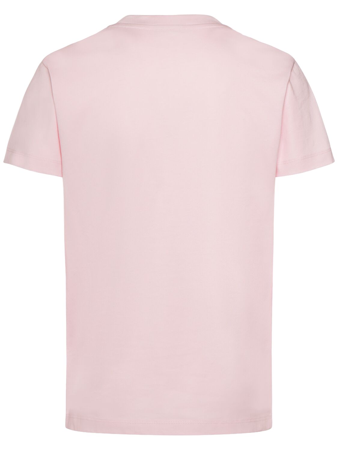 Shop Moncler Embroidered Organic Cotton Logo T-shirt In Rose