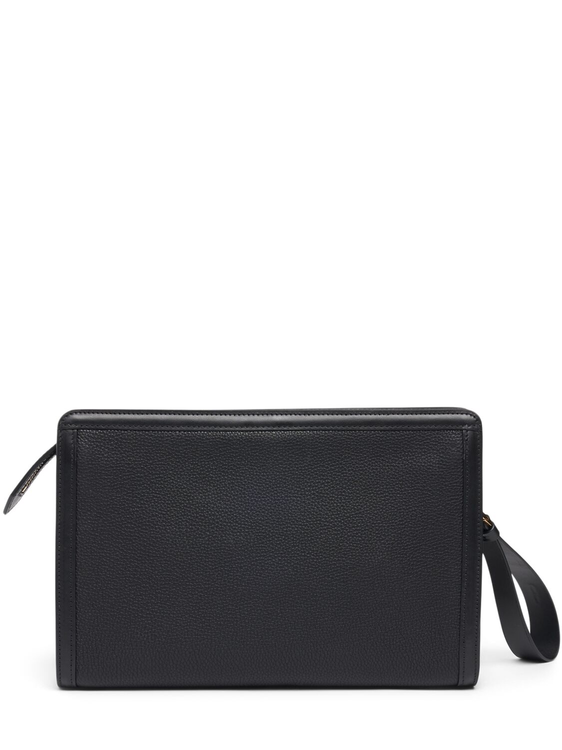 Shop Tom Ford Buckley Line Grained Leather Pouch In Black