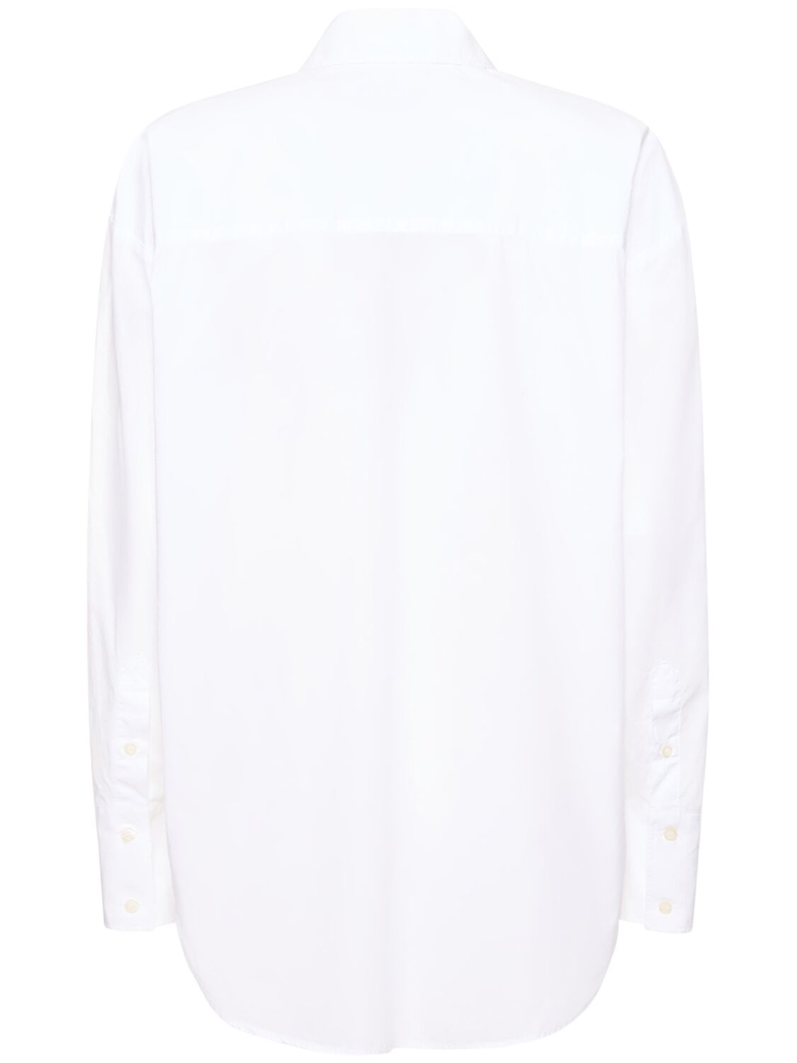 Shop Msgm Cotton Poplin Shirt In White