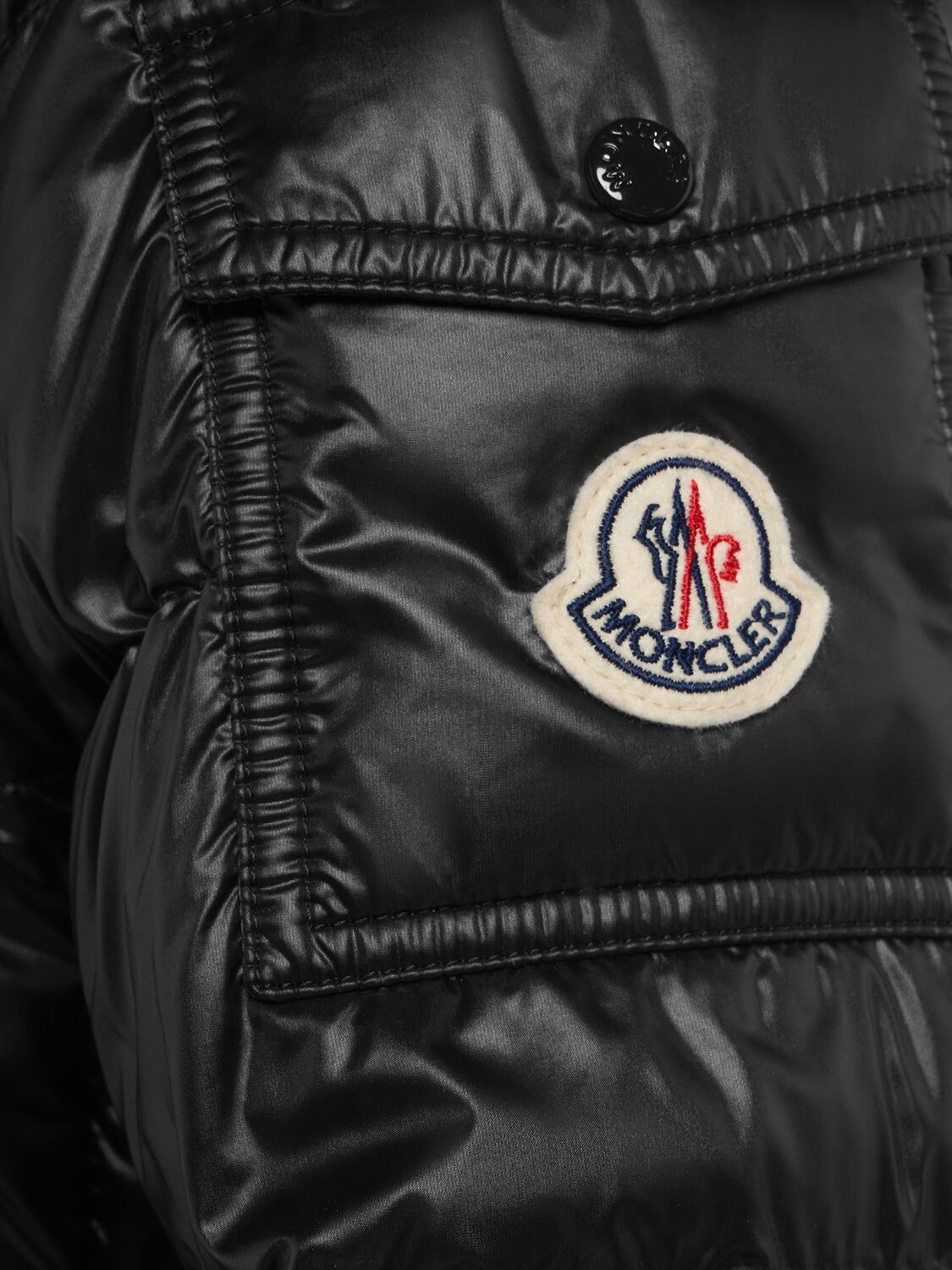 Shop Moncler Glements Nylon Short Down Jacket In Black