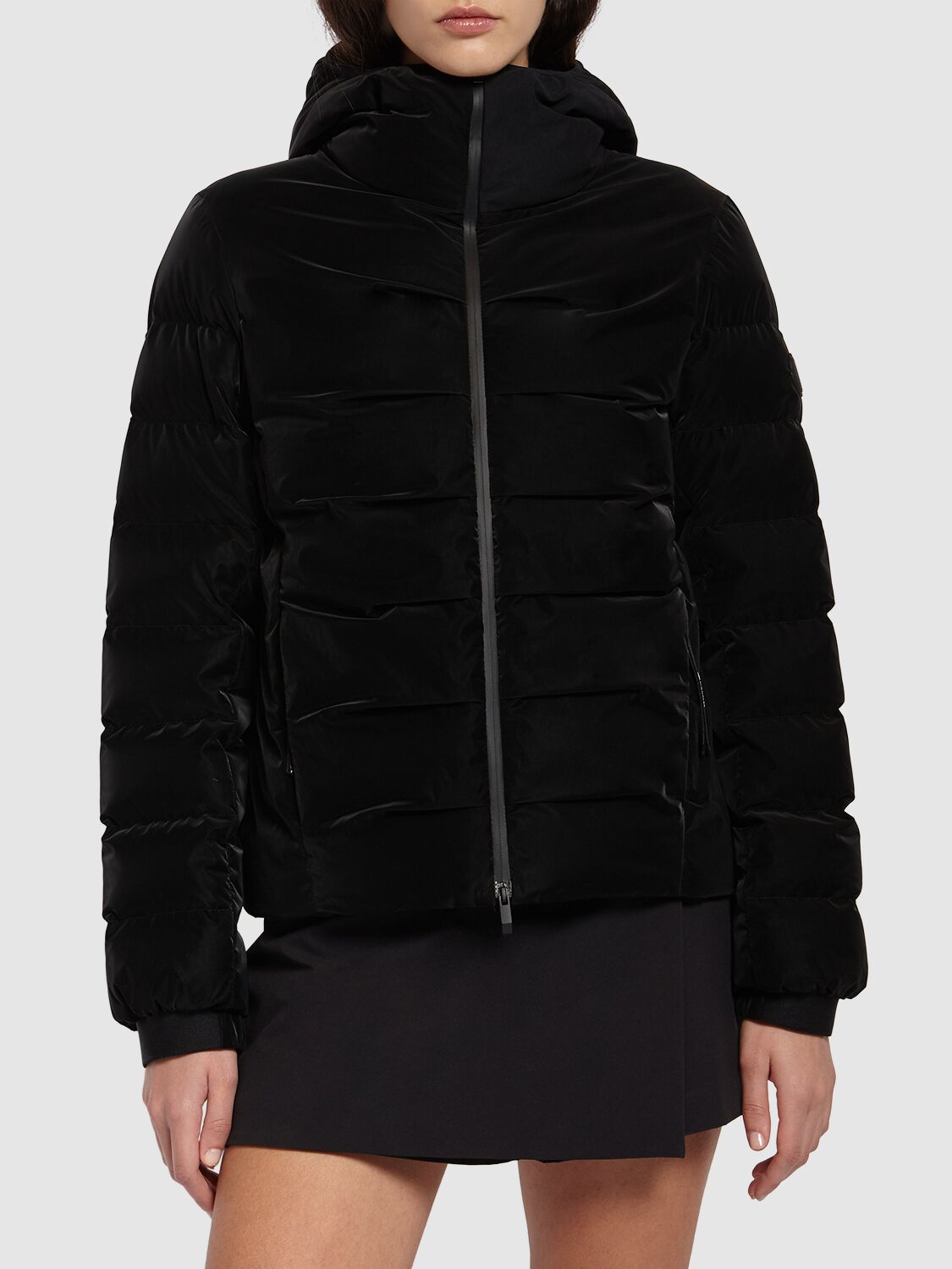 Shop Moncler Ananke Nylon Short Down Jacket In Black