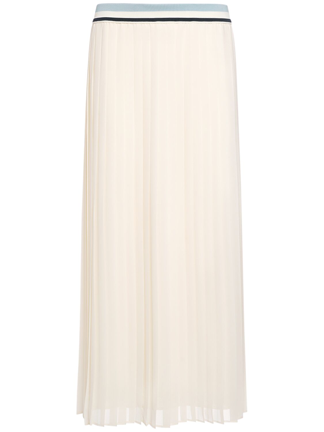 Moncler Tech Pleated Maxi Skirt In Neutral