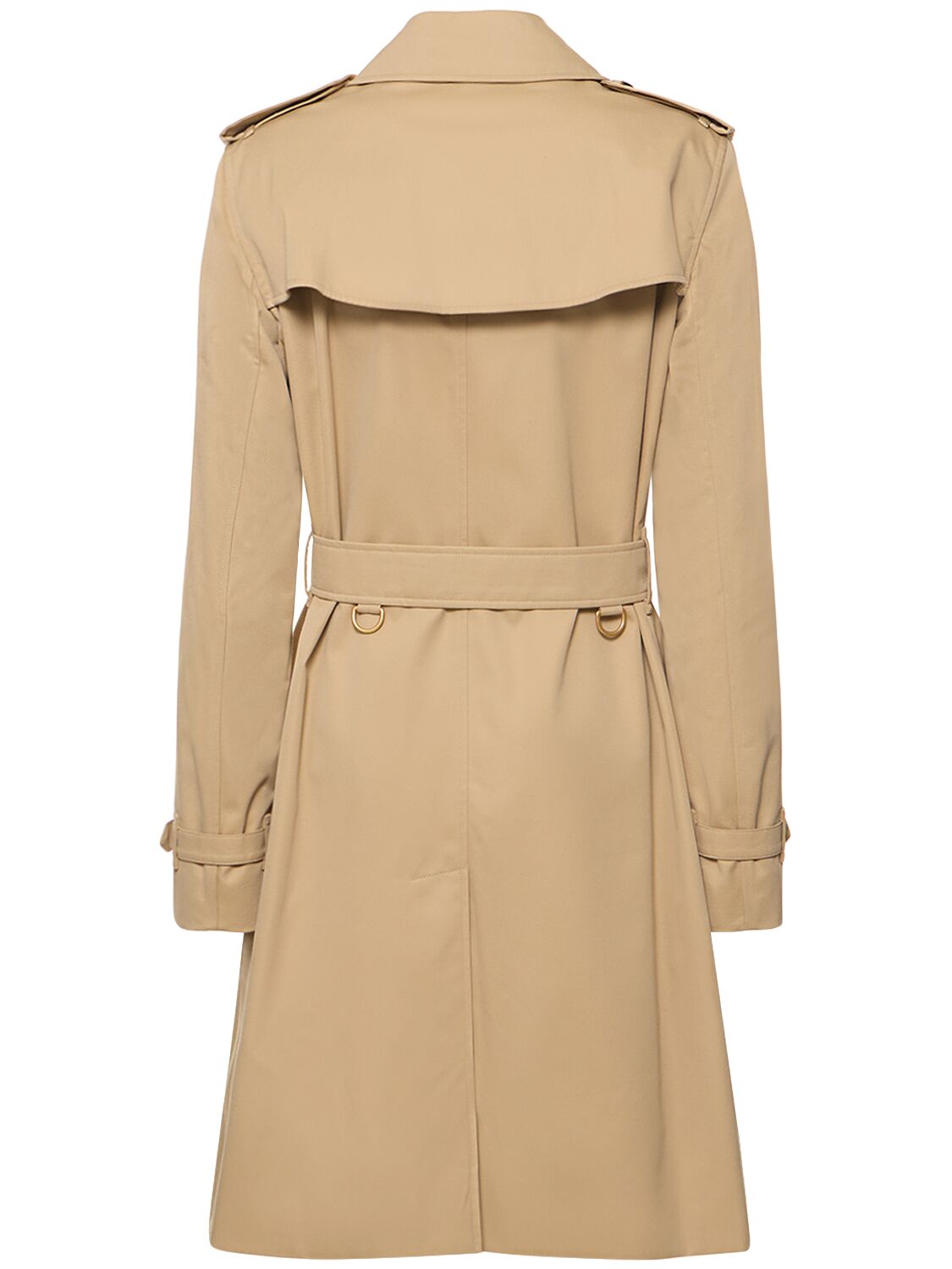 Shop Burberry Kensington Mid-length Canvas Trench Coat In Dark Beige