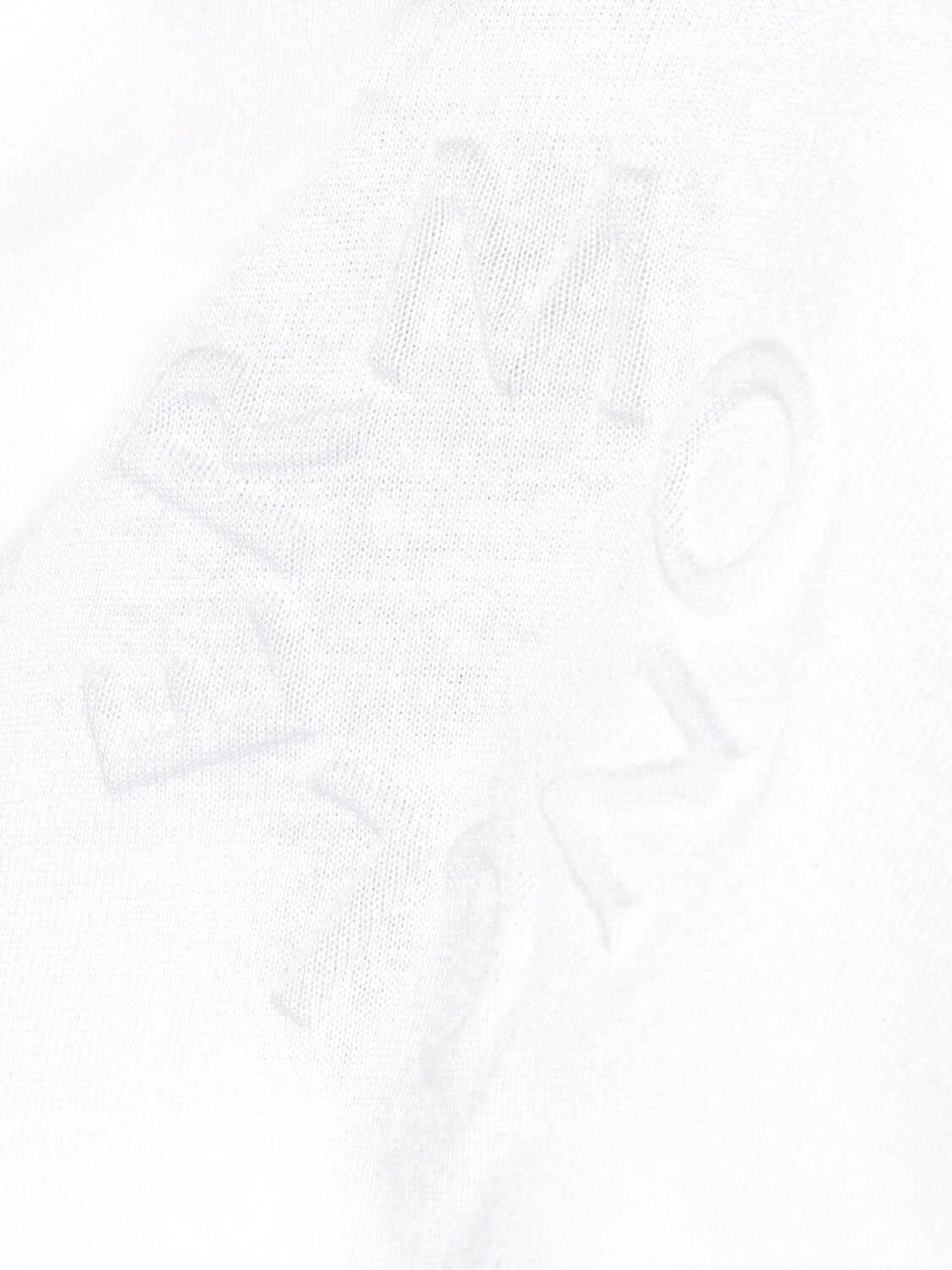 Shop Moncler Embossed Logo Cotton Jersey T-shirt In White