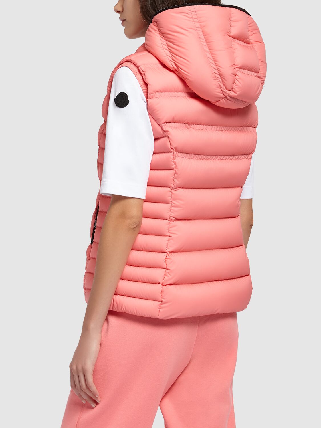 Shop Moncler Aliterse Nylon Down Vest In Coral