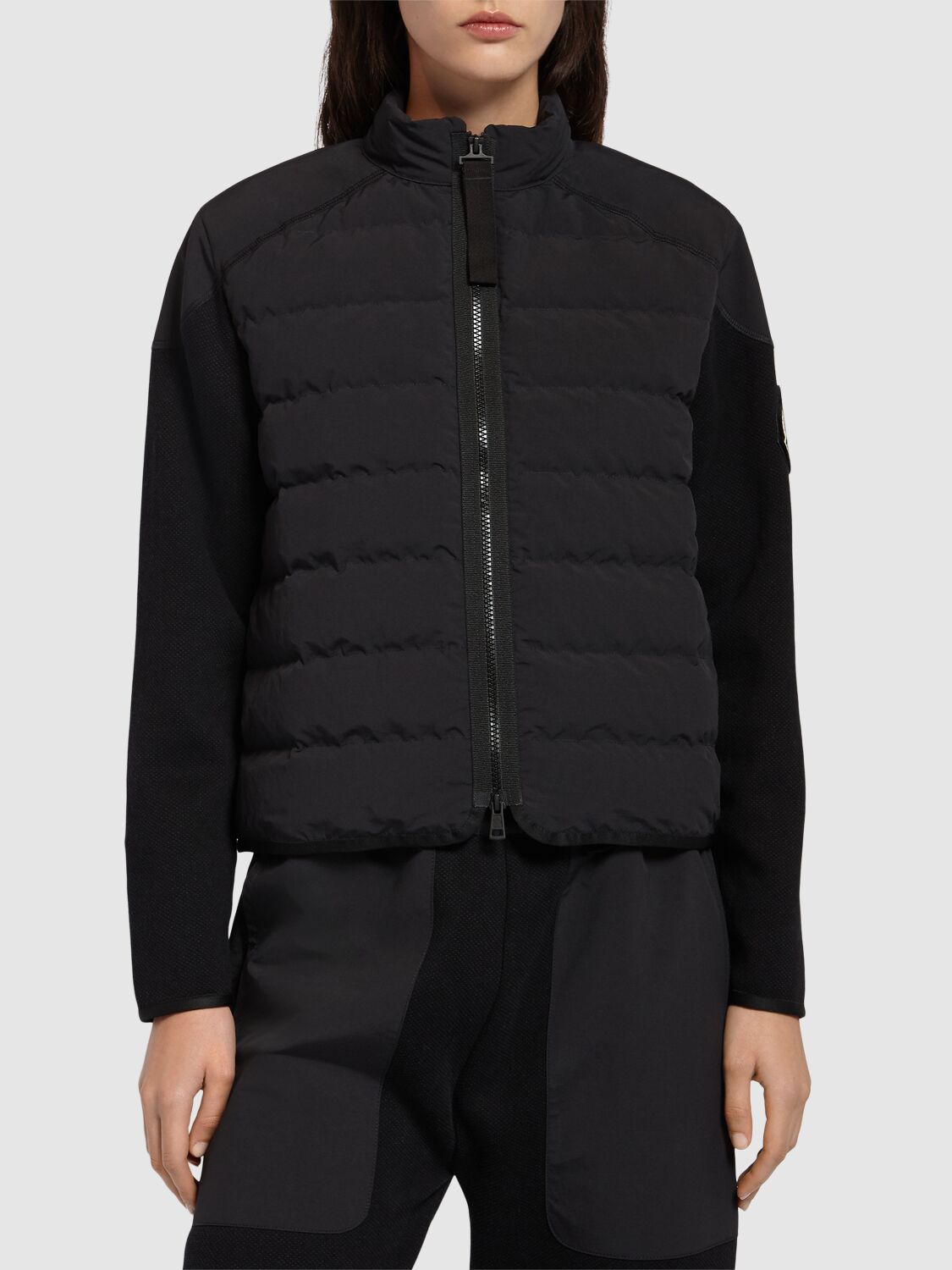 Shop Moncler Cny Padded Cotton Zip-up Down Cardigan In Black