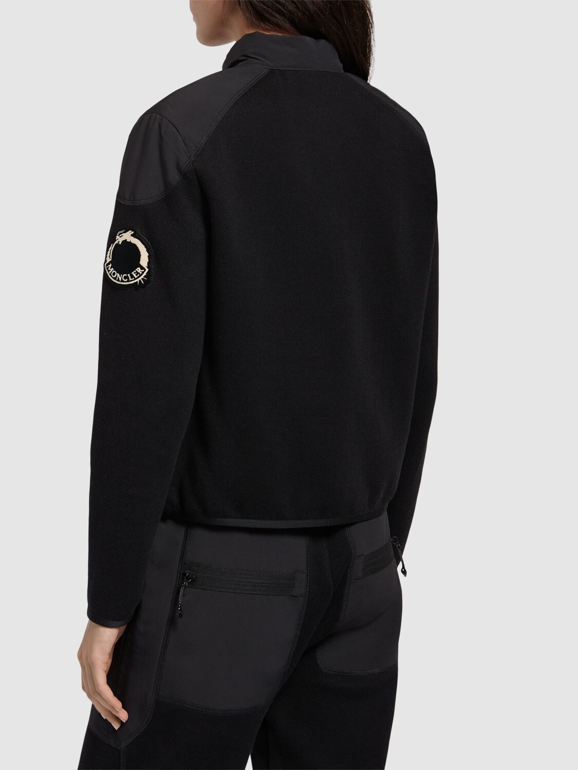 Shop Moncler Cny Padded Cotton Zip-up Down Cardigan In Black