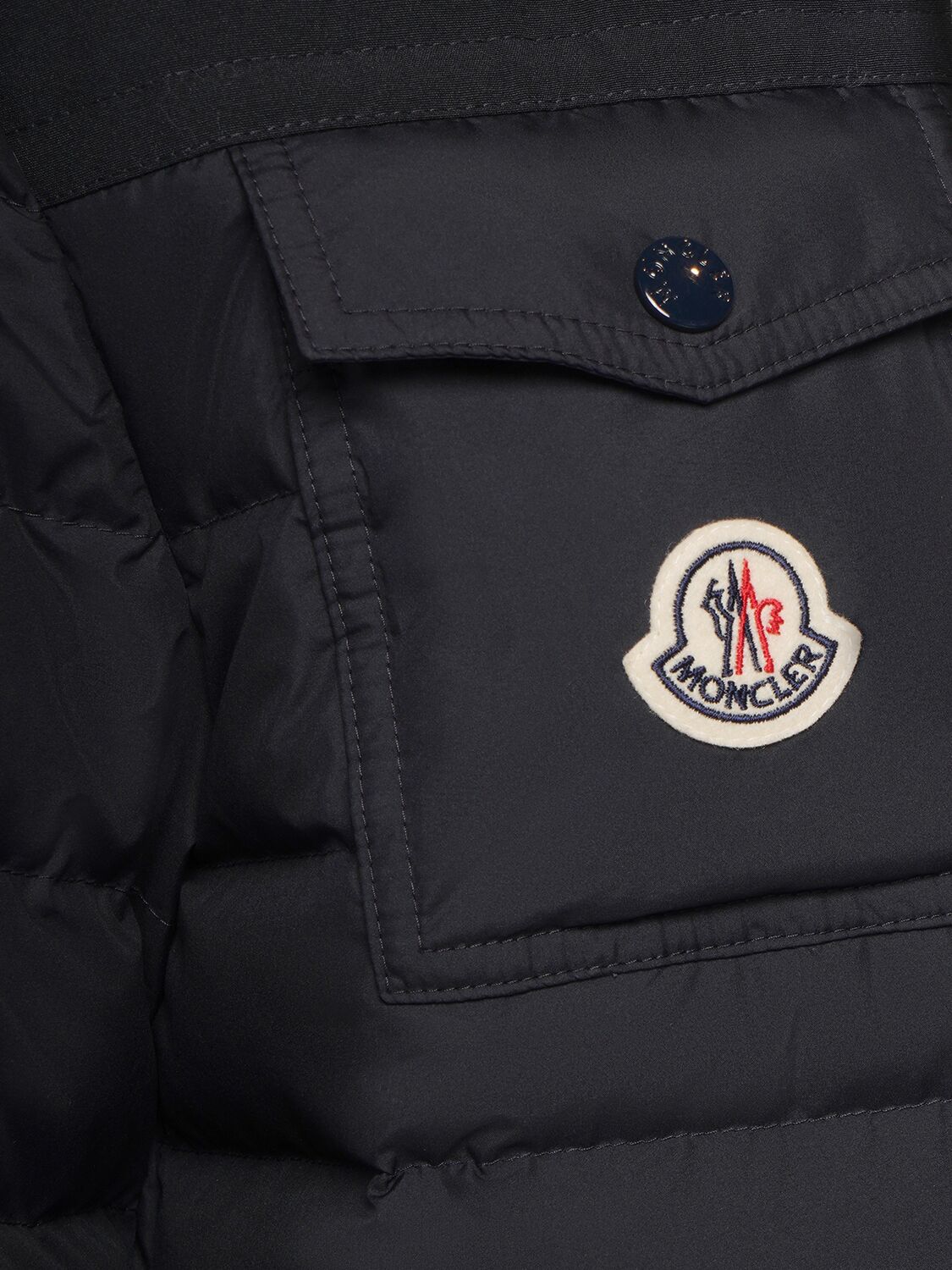 Shop Moncler Tech Down Jacket In Navy