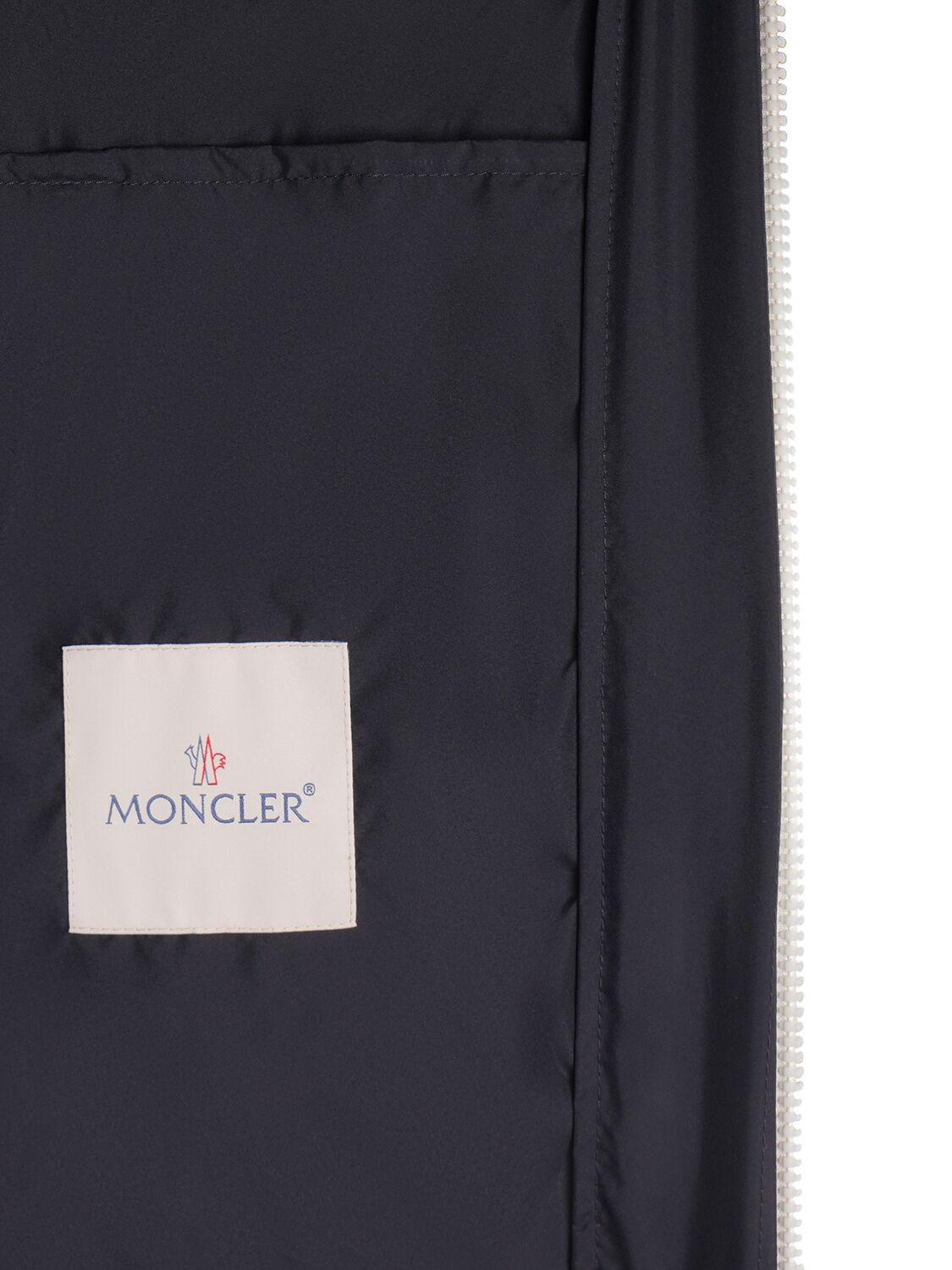 Shop Moncler Tech Down Jacket In Navy