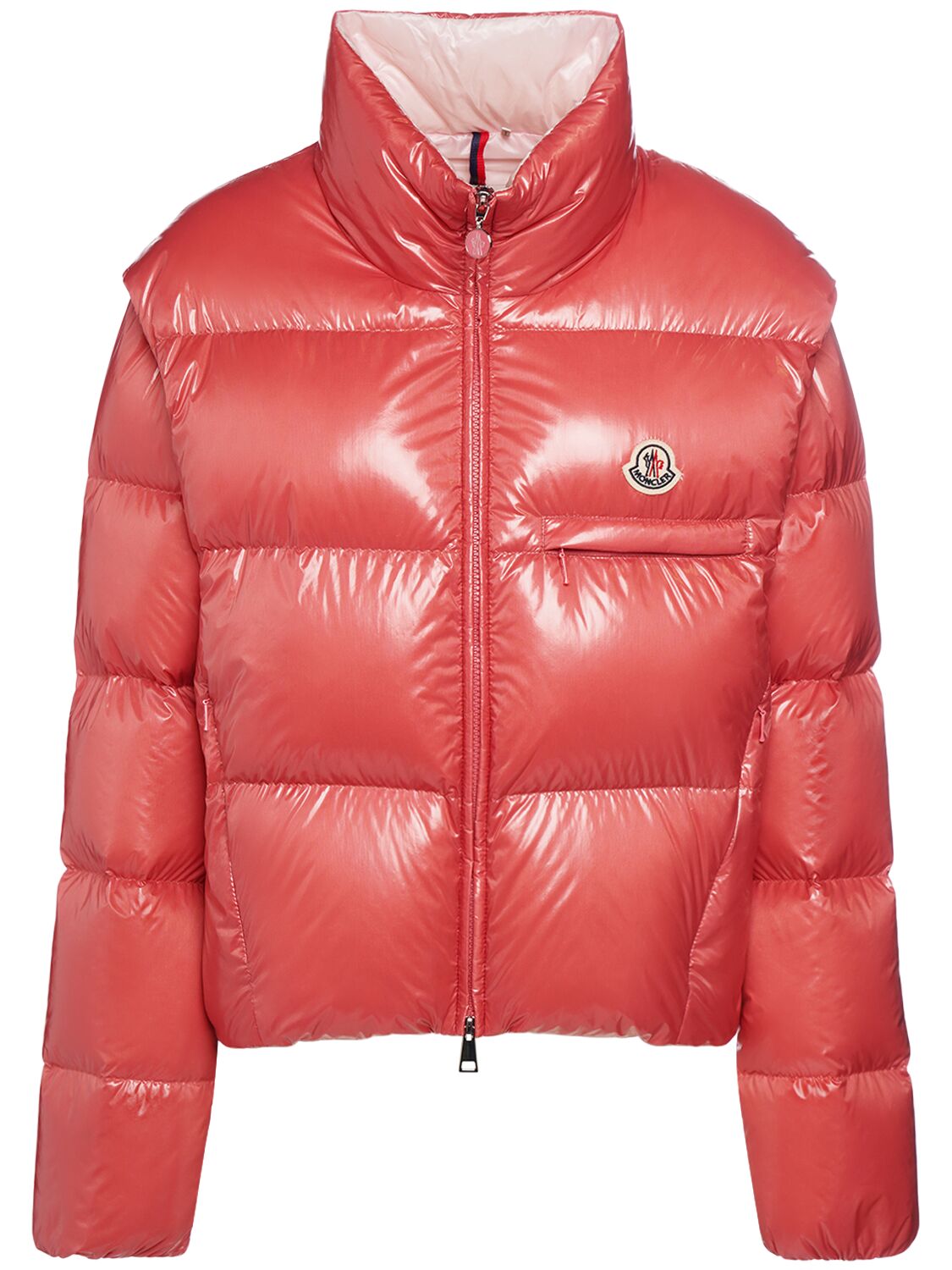 Moncler Almo Short Nylon Down Jacket In Pink
