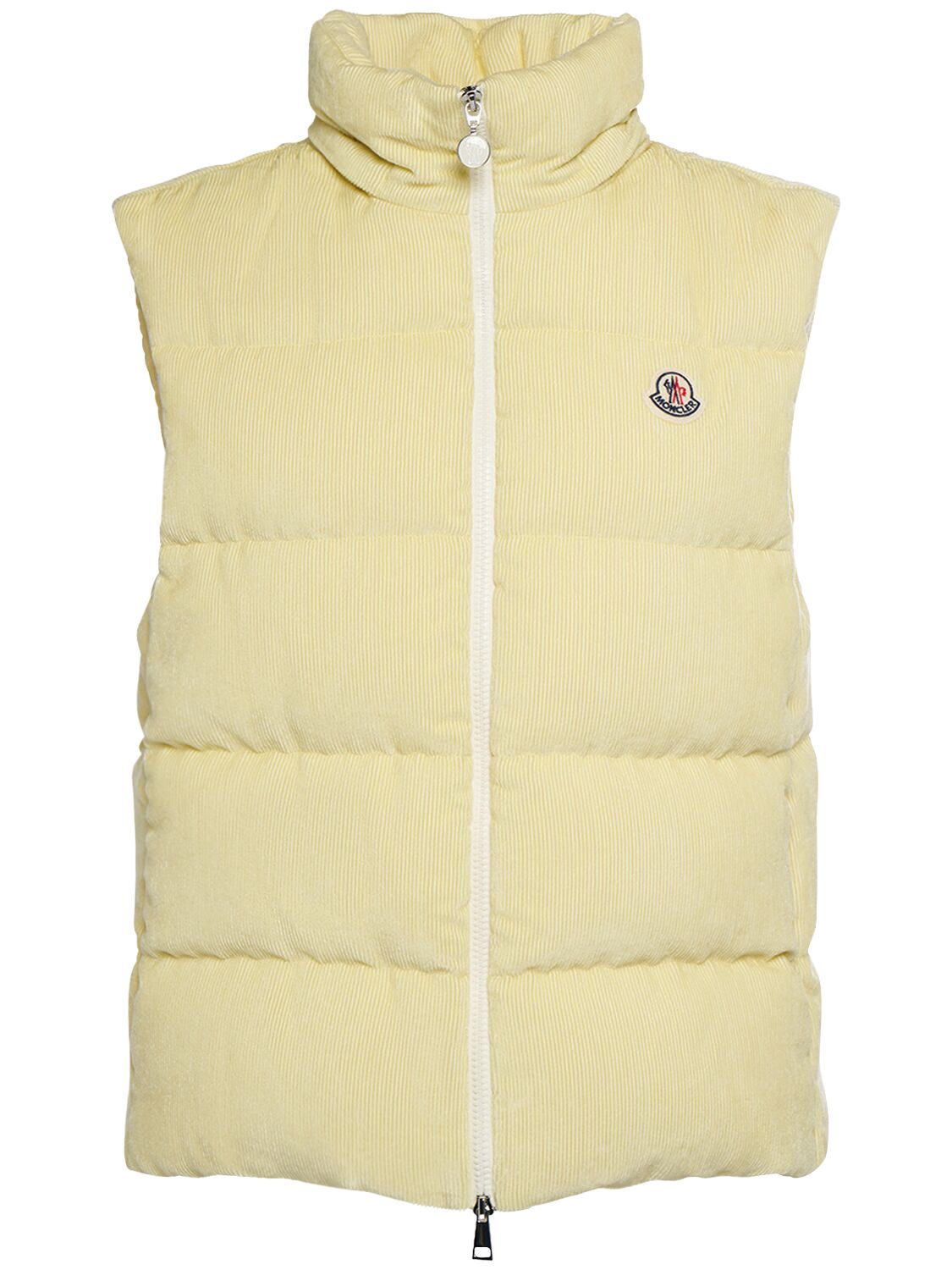 Shop Moncler Agelao Viscose Down Vest In Yellow