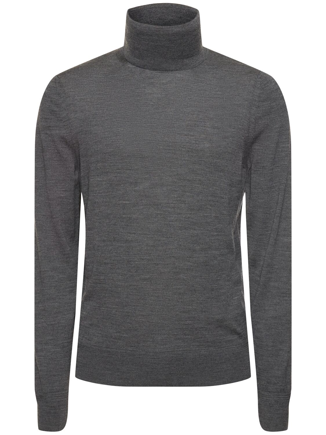 Tom Ford Fine Gauge Wool Roll Neck Sweater In Charcoal