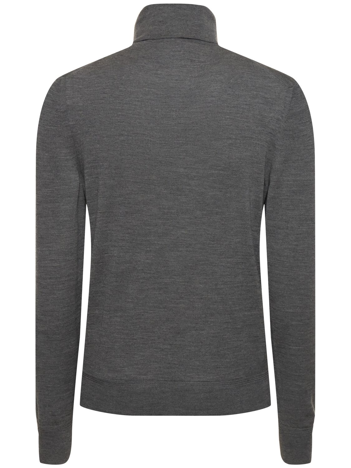 Shop Tom Ford Fine Gauge Wool Roll Neck Sweater In Charcoal