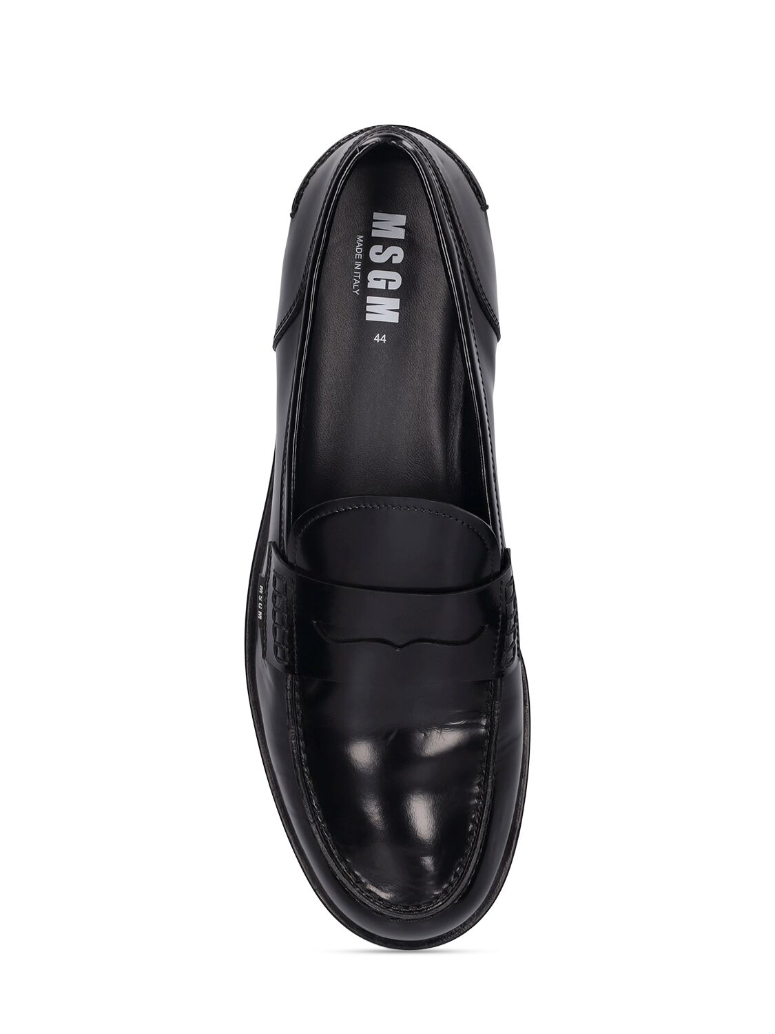 Shop Msgm Leather Loafers In Black