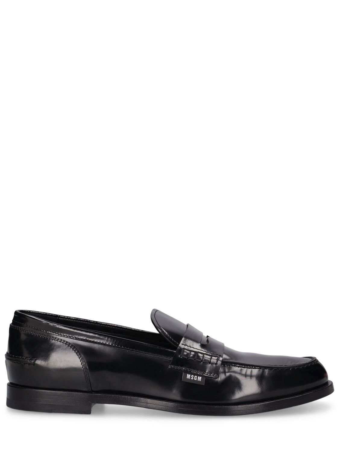 Msgm Leather Loafers In Black