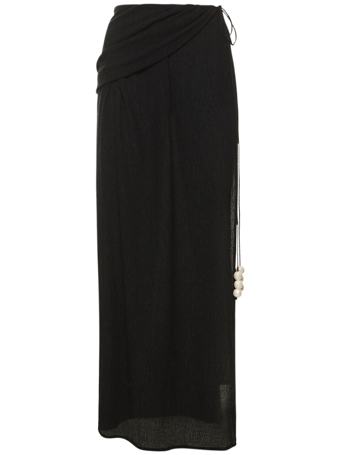 Shop Magda Butrym Embellished Cutout Long Skirt In Black
