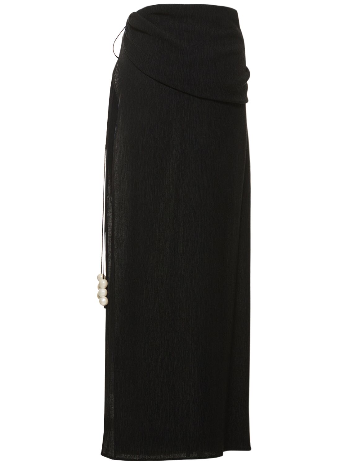 Shop Magda Butrym Embellished Cutout Long Skirt In Black