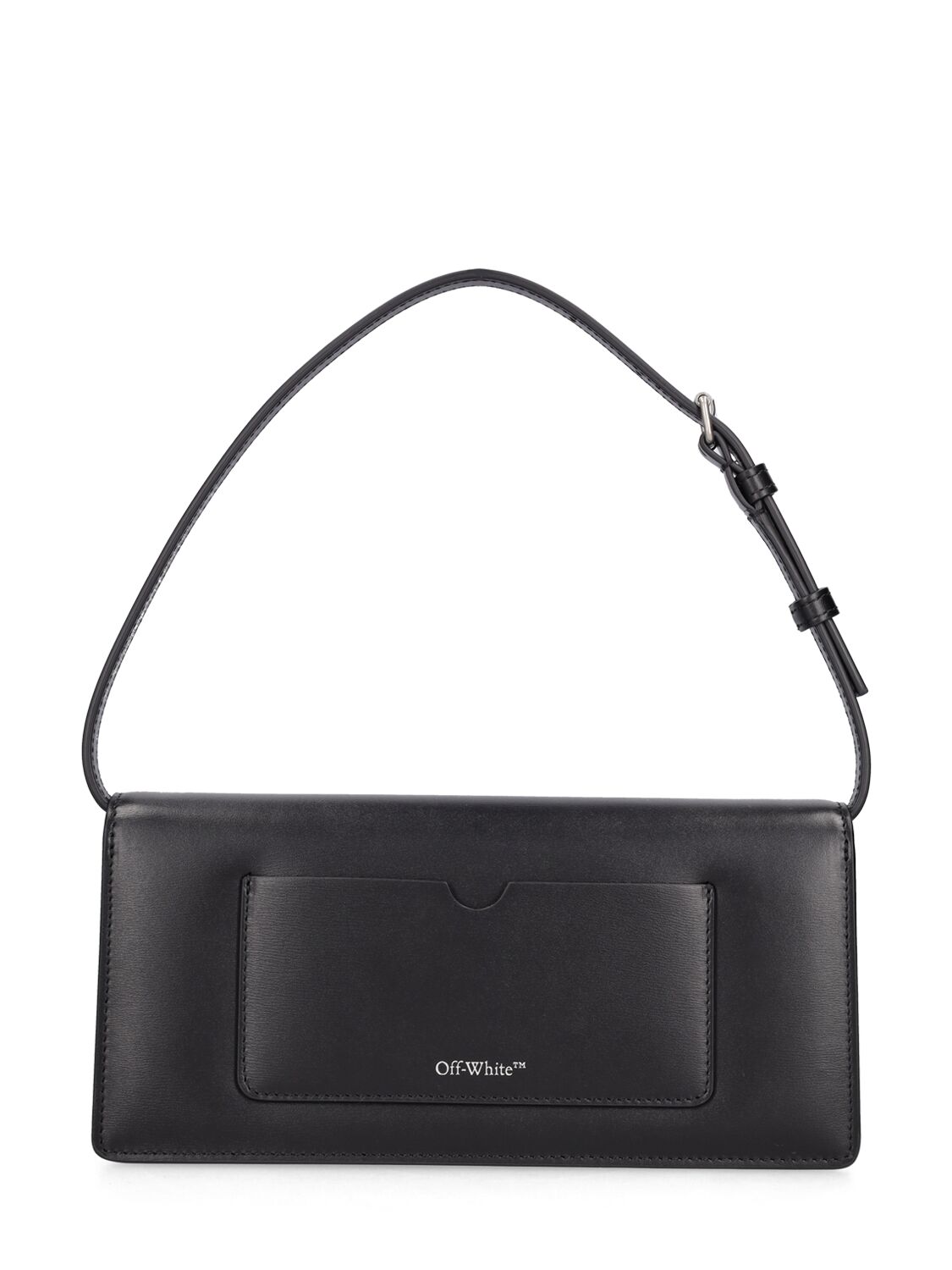 Shop Off-white Jitney 1.0 Leather Shoulder Bag In Black