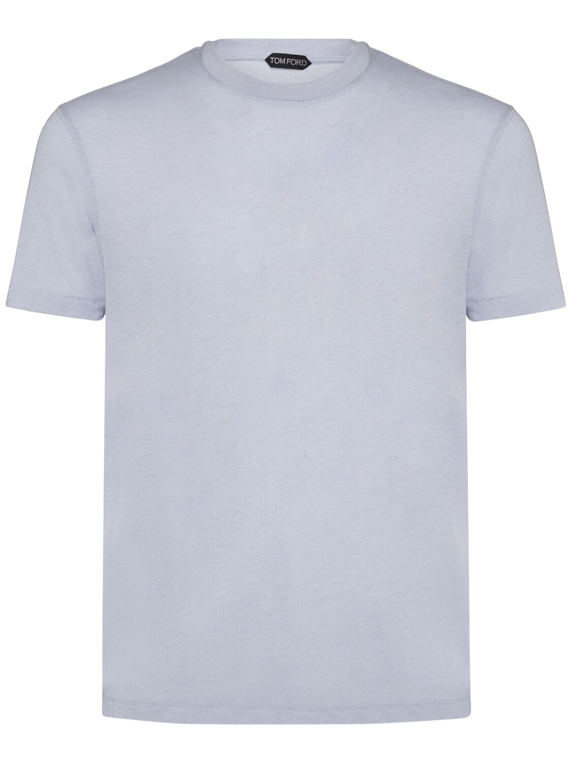 Tom Ford Cotton Blend Crewneck T-shirt In Sky Blue