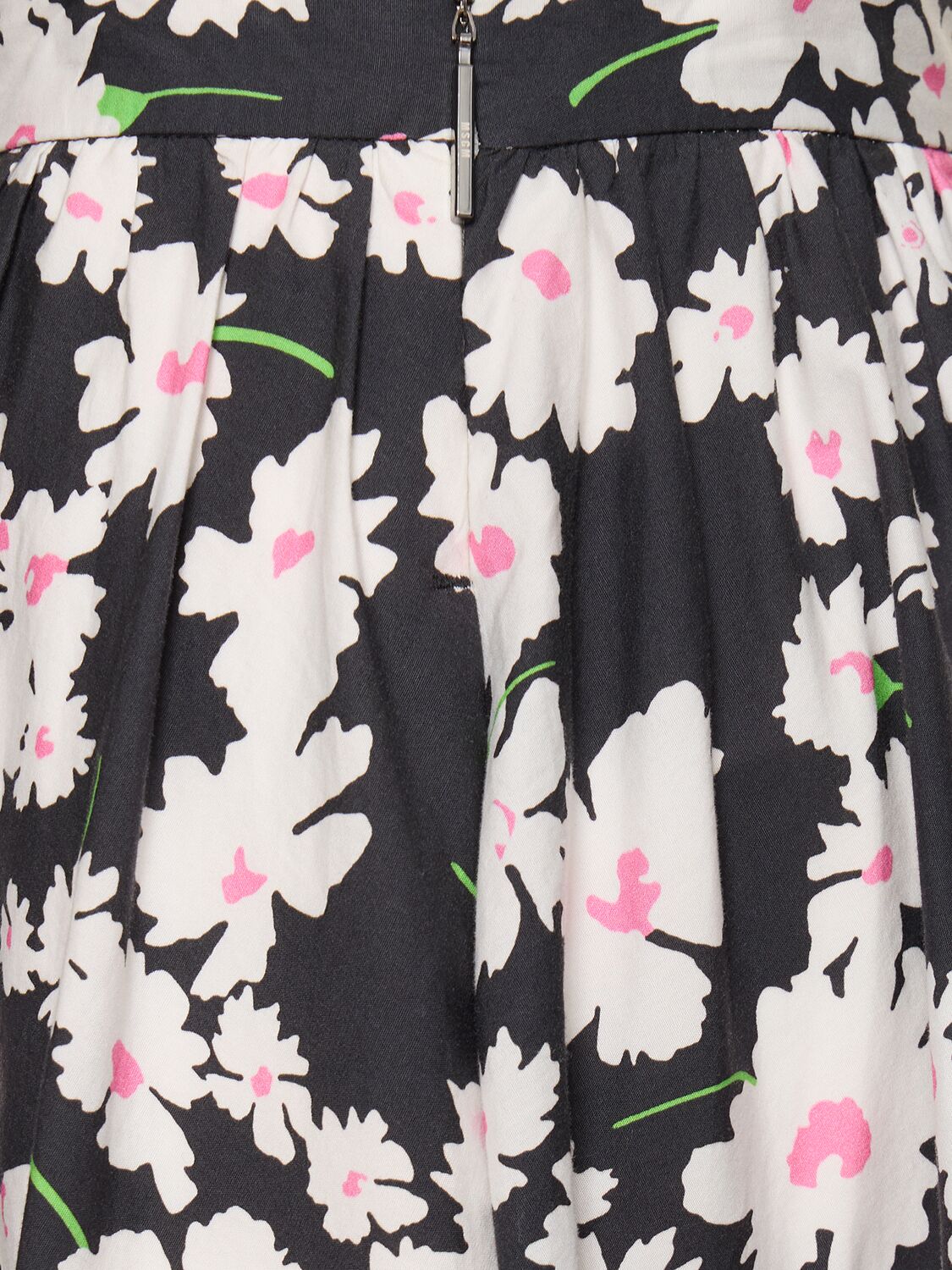 Shop Msgm Printed Cotton Midi Skirt In White,pink