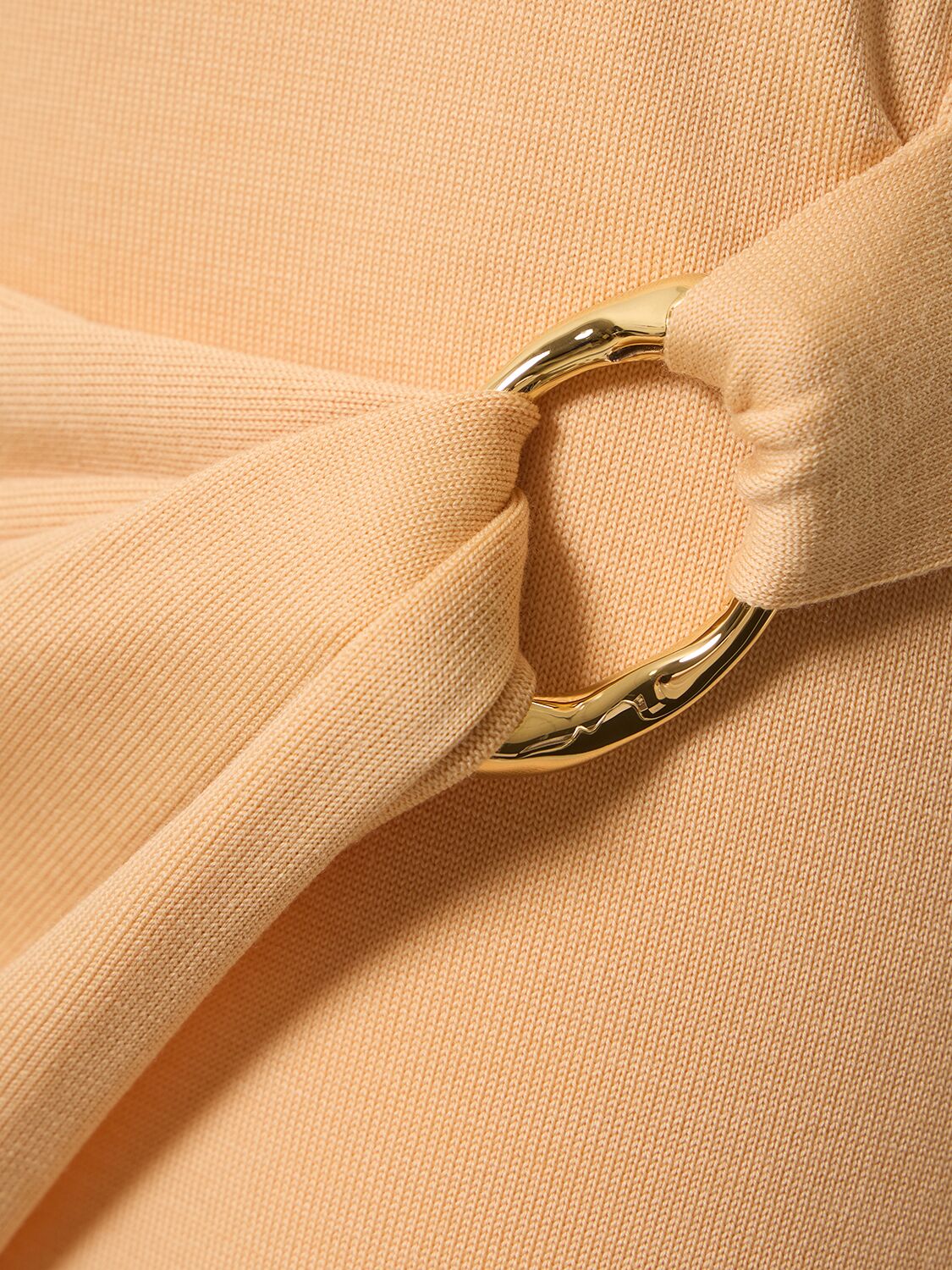 圆环细节羊毛针织垂褶迷笛半身裙