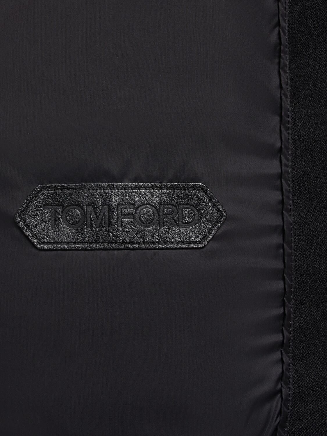 Shop Tom Ford Lightweight Wool Blend Down Jacket In Black