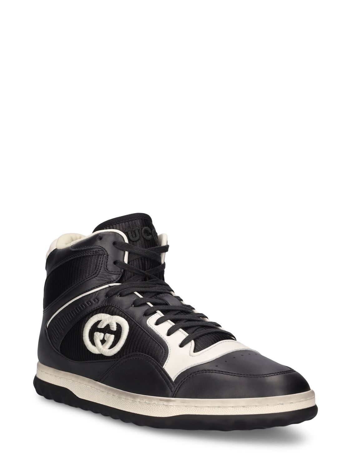 Shop Gucci Mac80 Leather & Tech Sneakers In Black