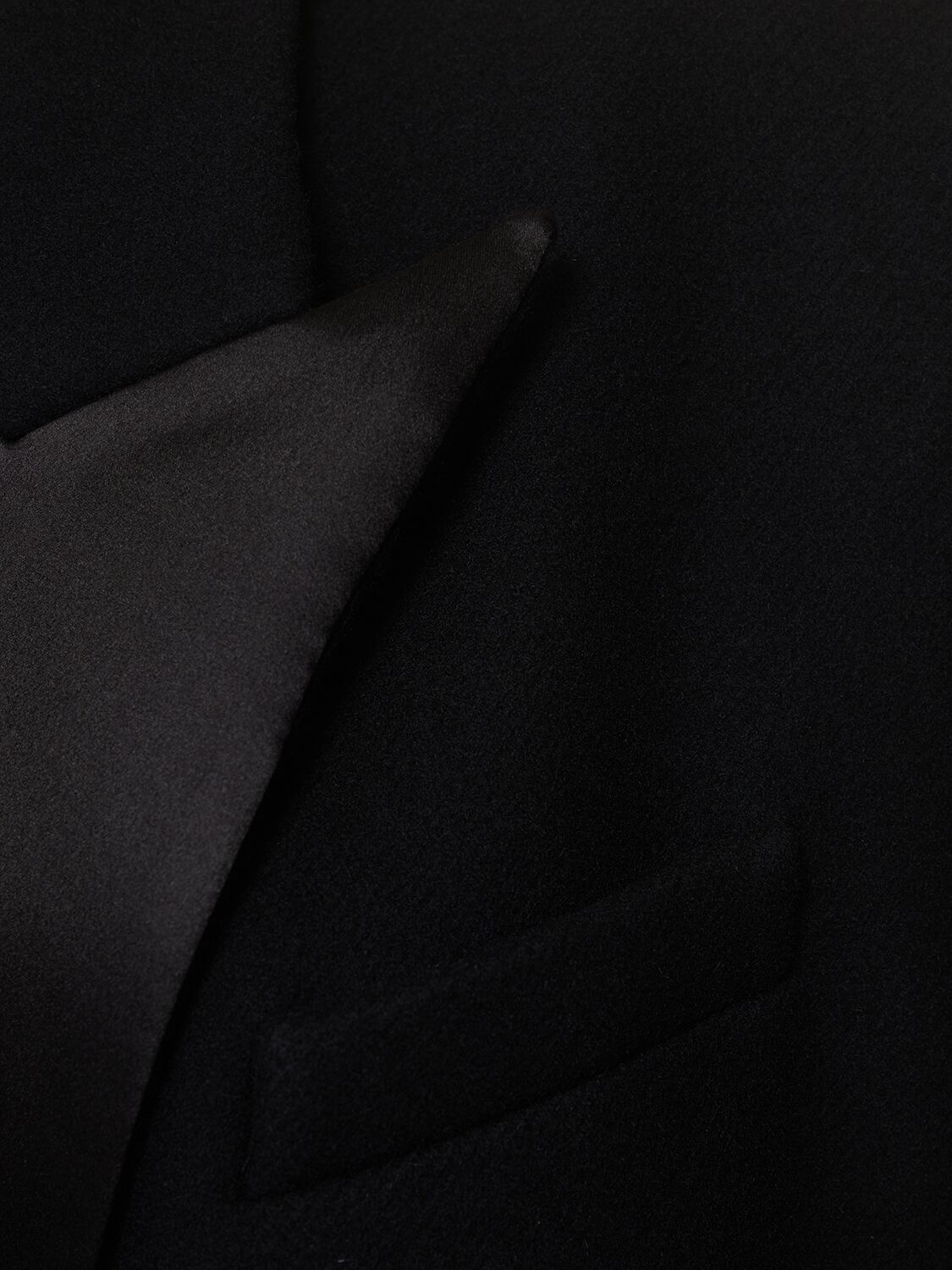 Shop Magda Butrym Wool Gabardine Double Breasted Long Coat In Black