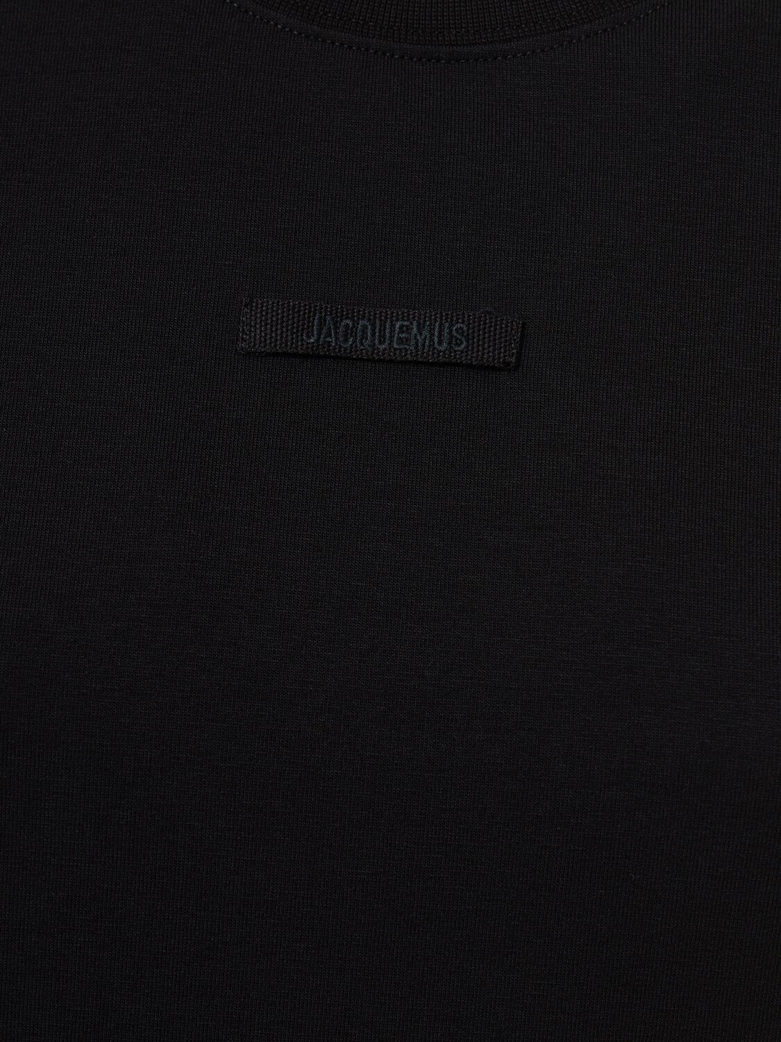 Shop Jacquemus Le T-shirt Gros Grain Cotton T-shirt In Black