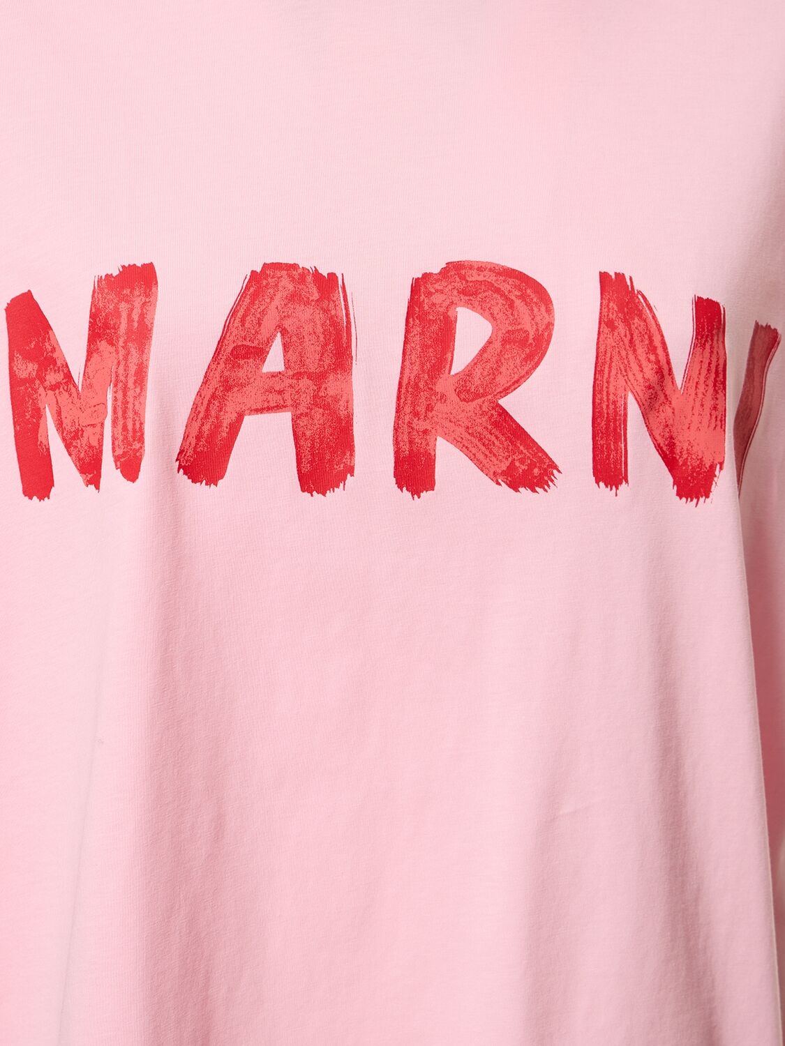 Shop Marni Oversize Cotton Jersey Logo T-shirt In Pink