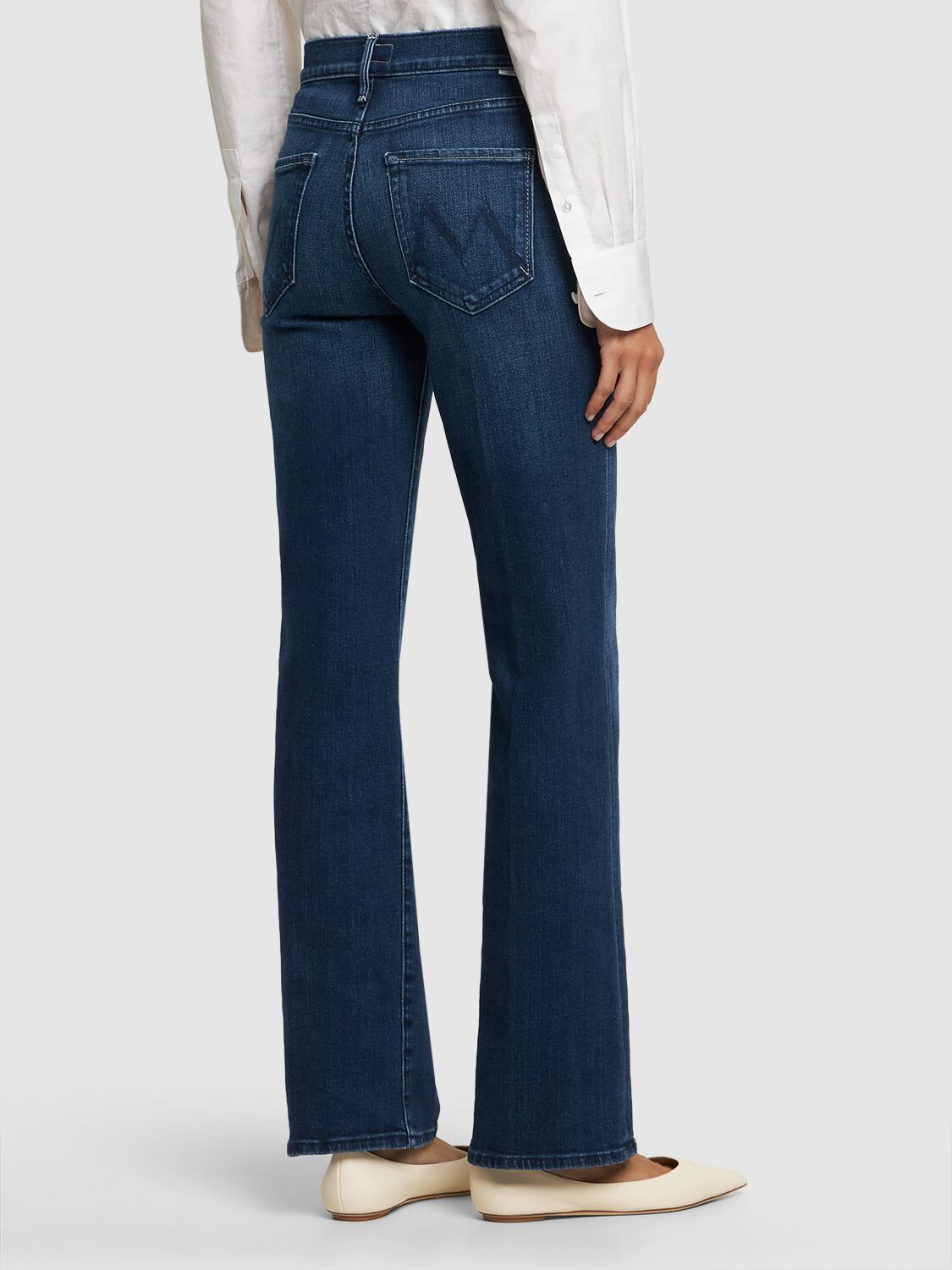 Shop Mother The Kick It Straight Jeans In Blue