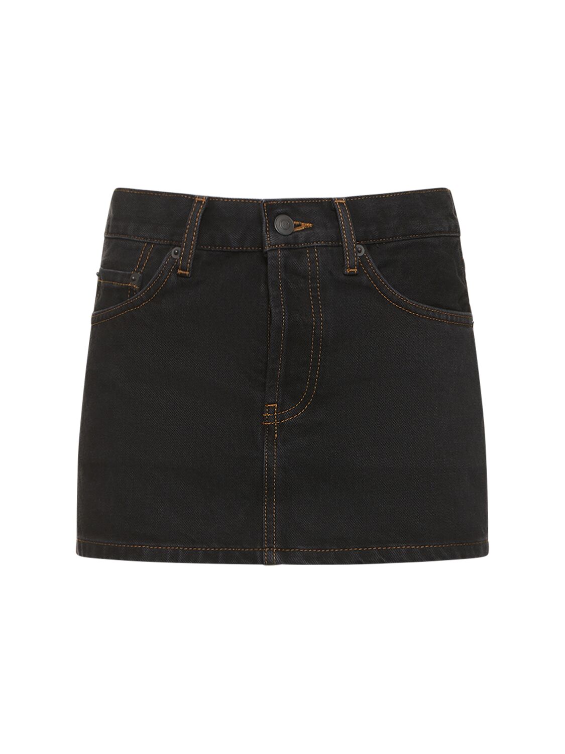 Image of Cotton Denim Micro Mini Skirt