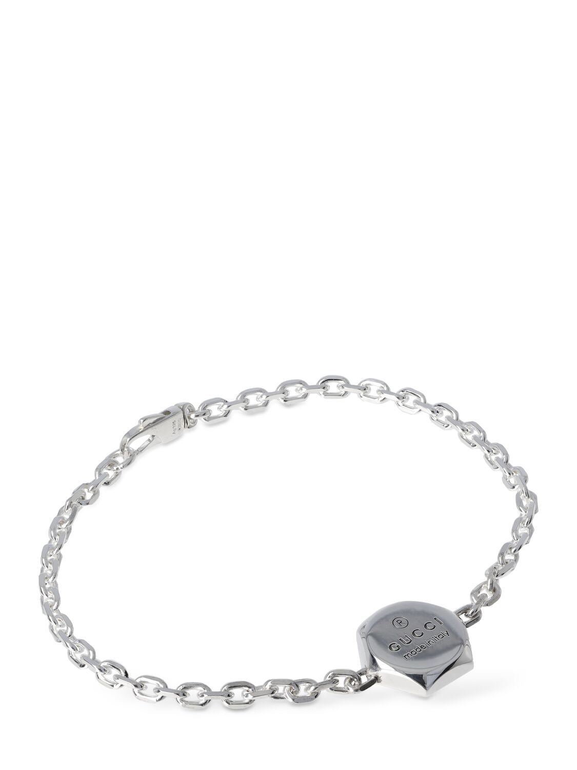 Shop Gucci Trademark Sterling Silver Bracelet