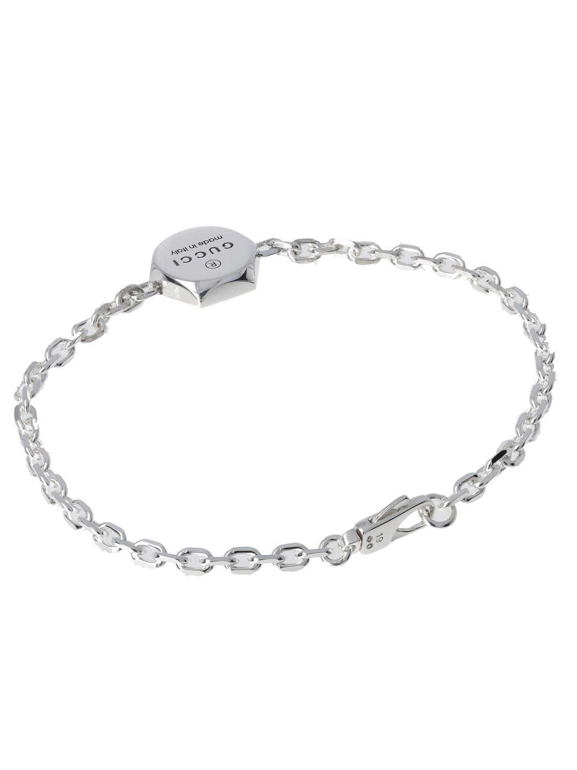 Shop Gucci Trademark Sterling Silver Bracelet