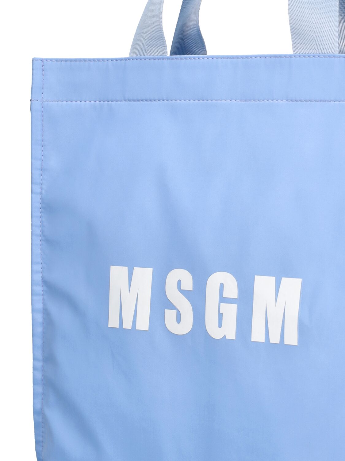 Shop Msgm Nylon Shopping Bag In Blue