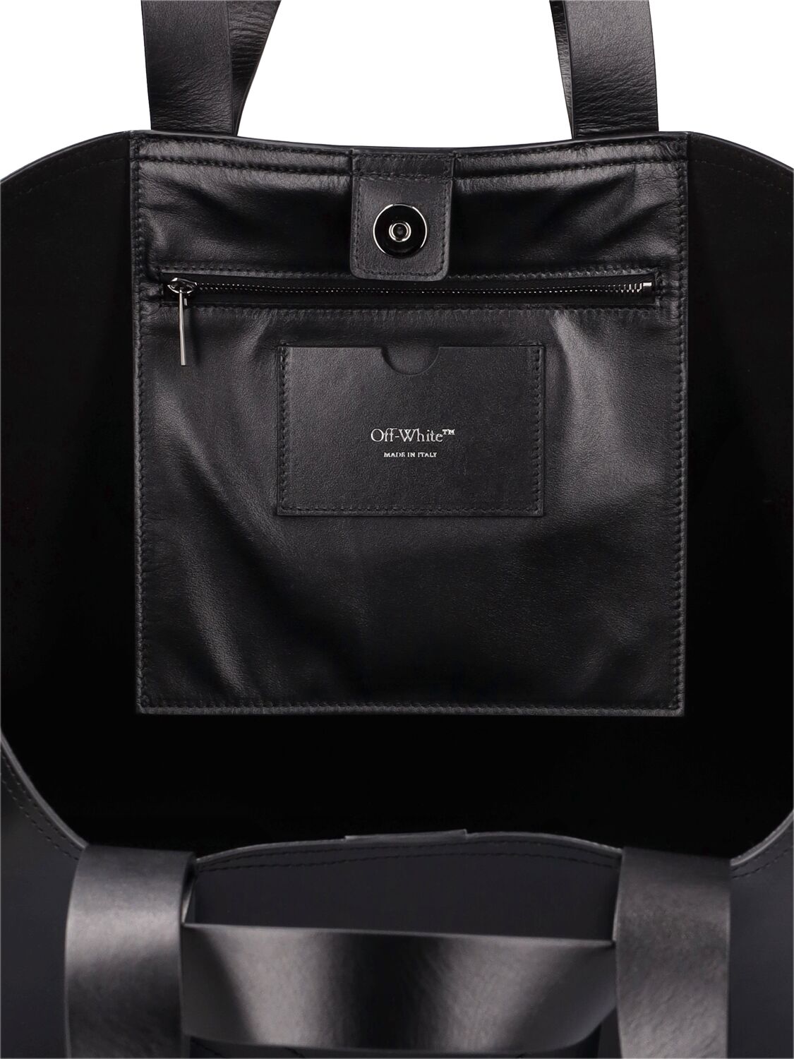 Shop Off-white Medium Day Off Leather Tote Bag In Black