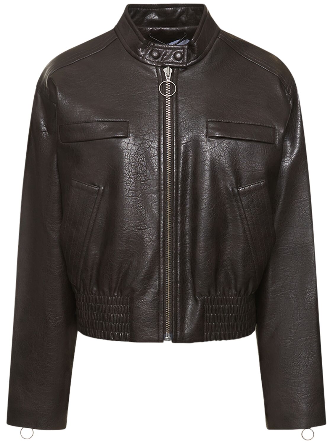 Shop Stand Studio Talulla Faux Leather Jacket In Dark Brown