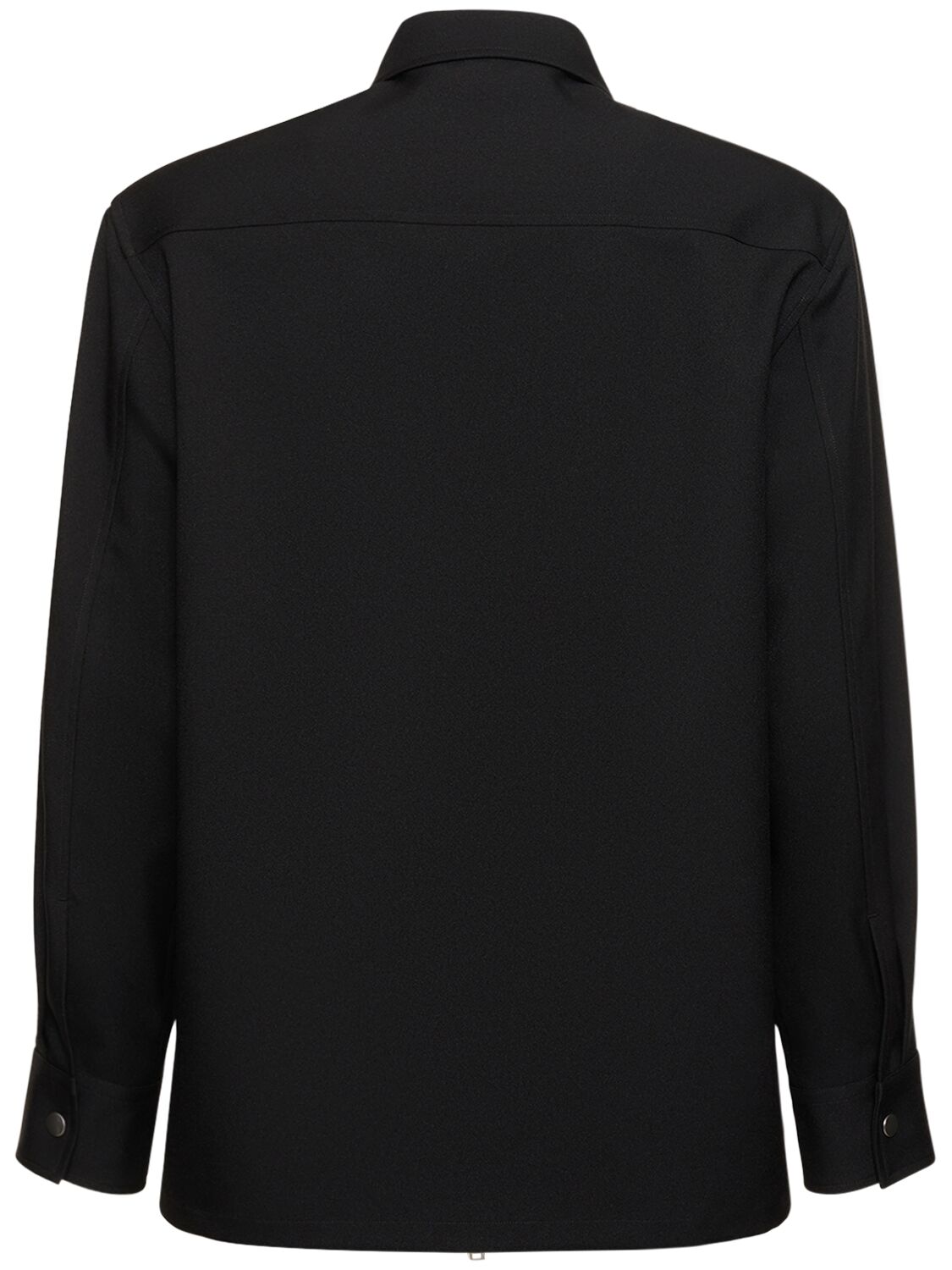 Shop Jil Sander Fine Tech Gabardine Zipped Shirt In Black
