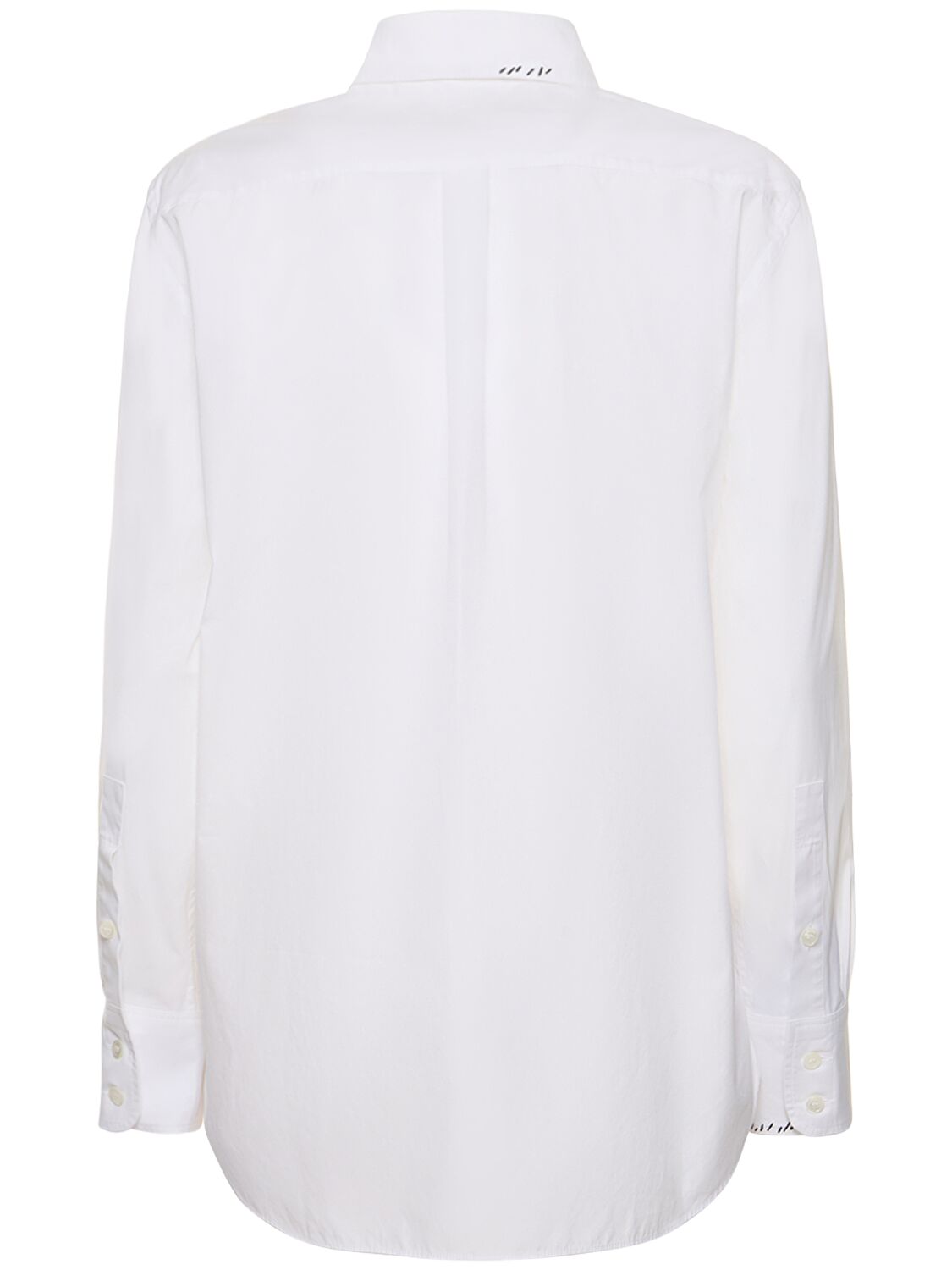 Shop Marni Cotton Poplin Regular Shirt W/ Stitching In White