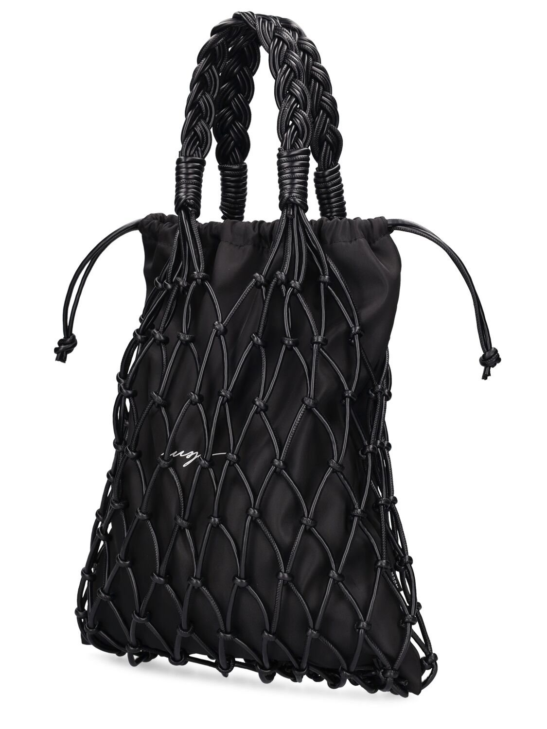 Shop Msgm Medium Net Tote Bag In Black