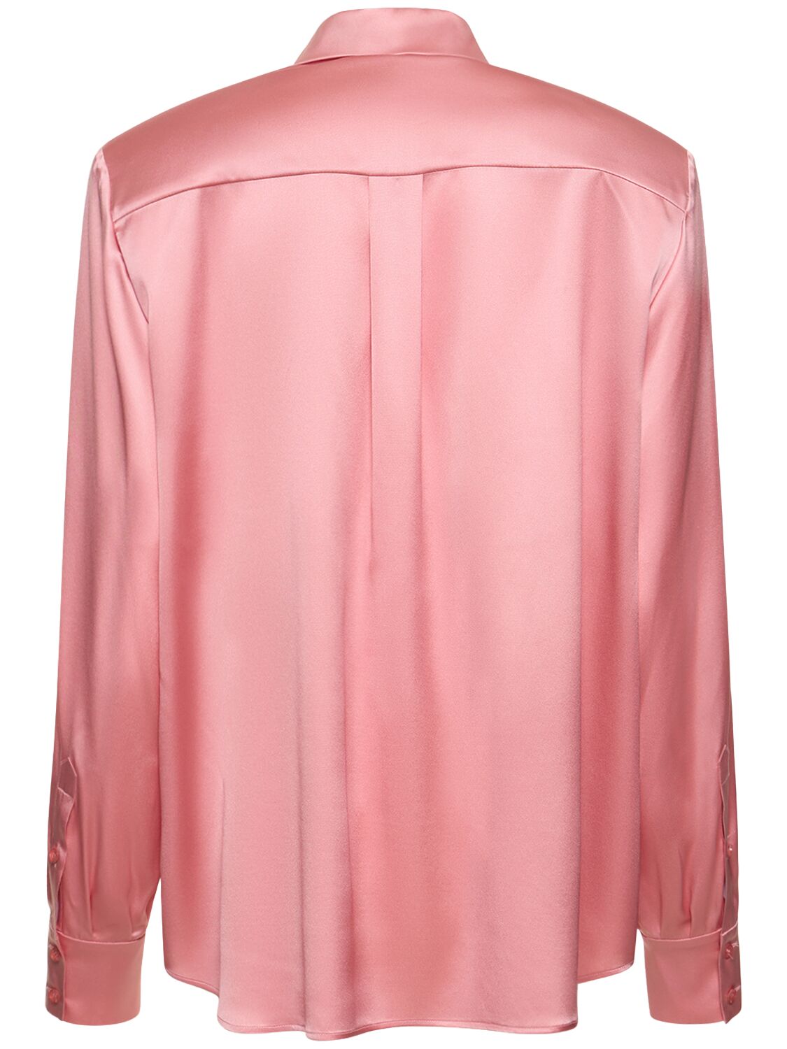Shop Magda Butrym Silk Satin Shirt In Pink