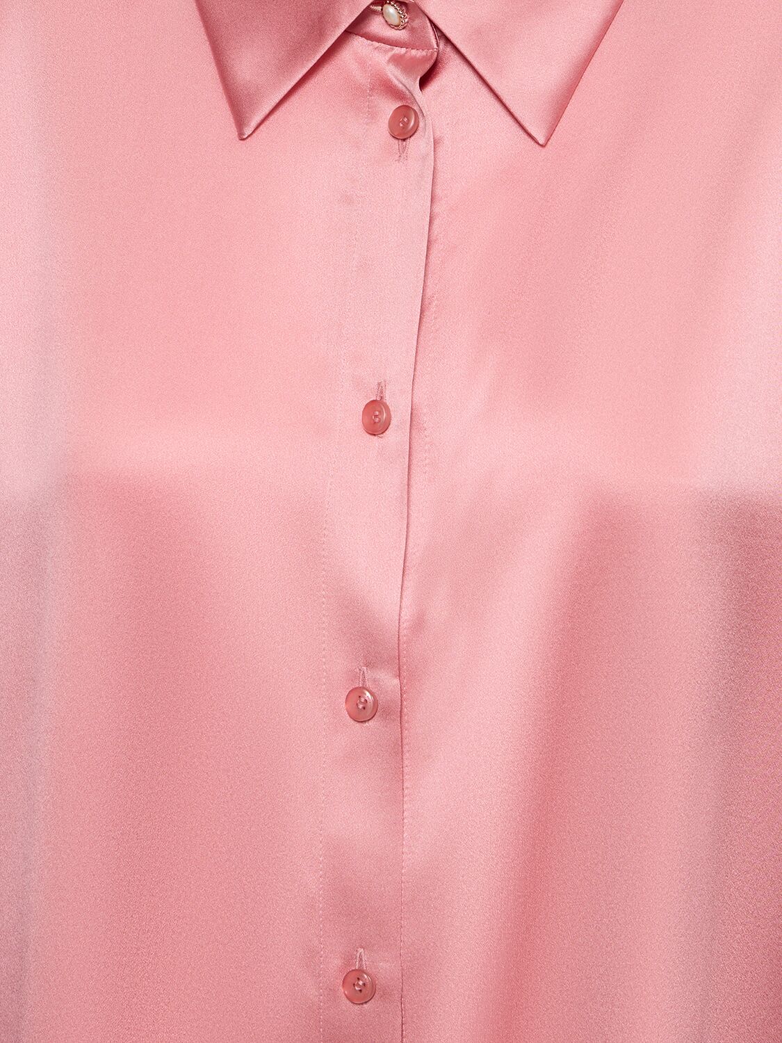 Shop Magda Butrym Silk Satin Shirt In Pink