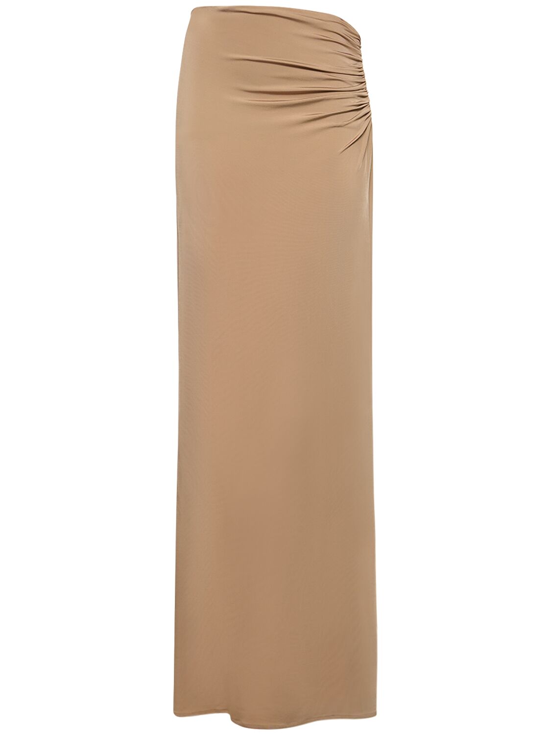 Image of Draped Jersey Cutout Long Skirt