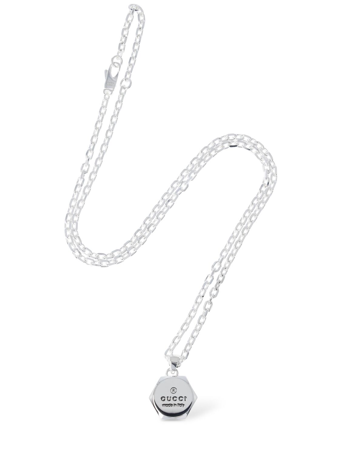 Shop Gucci Trademark Sterling Silver Necklace