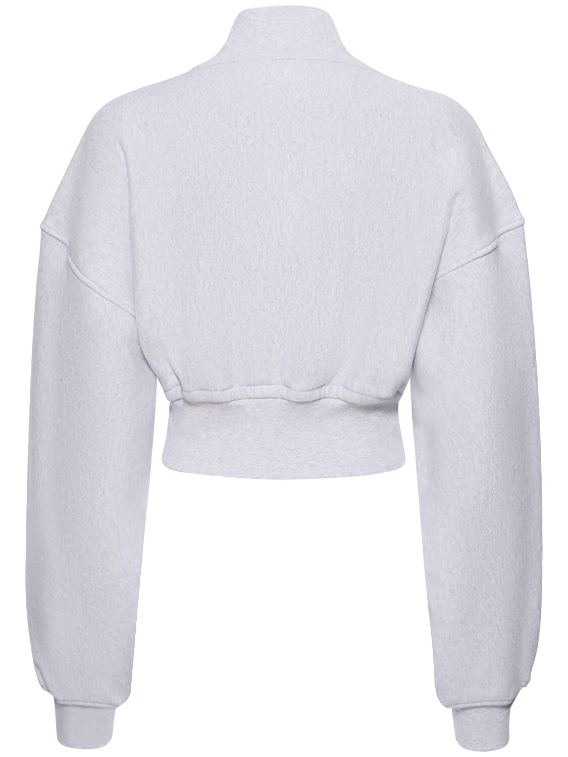 Shop Alexander Wang Cropped Cotton Turtleneck Sweater In Grey