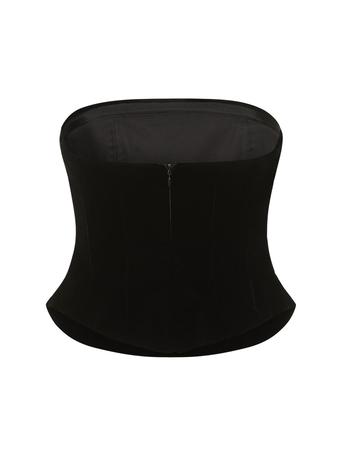 Shop Wardrobe.nyc Viscose Blend Velvet Corset In Black